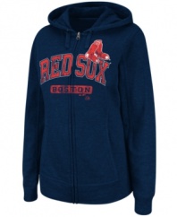 Give it up for the team you love. This Majestic Apparel Red Sox hoodie is the ultimate show of support--fitted for a woman's body!