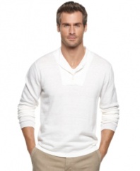 This linen sweater from Perry Ellis is light enough to go with your windy summer style.
