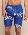 Reel in some seasonal style with these fish graphic swim trunks from Tommy Hilfiger.