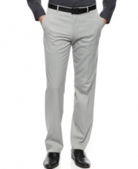 Pattern yourself after classic midtown mavens with this pair of herringbone pants from Calvin Klein.