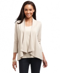 This draped cardigan from Charter Club offers effortless sophistication and can be dressed up or down!