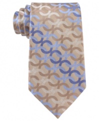 Freshen up. With a cool color palette, this patterned tie from Michael Kors will be an instant hit.