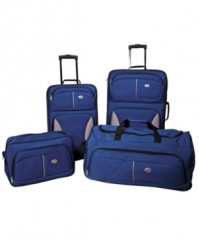 You'll be flying to your next destination when you pick up and go with this ultra lightweight set by your side. Made to pack you up and not weigh you down, each piece is built light but built right with reinforced corners to protect against corners, curbs and more & multiple interior and exterior pockets for the utmost in organization. 10-year warranty.