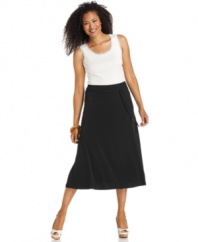 Casual classic: JM Collection's A-line skirt comes in neutral colors and a flattering silhouette to pair perfectly with anything in your closet!