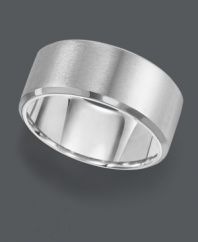 Stately design that makes a bold statement. Men's ring by Triton features a polished stainless steel comfort fit band (10 mm). Sizes 8-15.