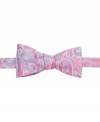 A pop of pattern in a cool color combo sets this Countess Mara bowtie instantly apart.