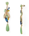 Nail this season's statement earring trend with pair of chandelier earrings from ABS by Allen Schwartz, accented by a cascade of multi colored stones.