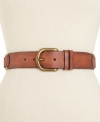 Your connection to everyday style. Fossil updates the classic leather belt with hinges and antiqued hardware.