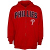 MLB Majestic Philadelphia Phillies Youth High and Tight Full Zip Hoodie - Red