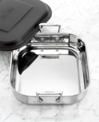Every seasoned chef loves to share and now you have the wares to do it in style & with ease! Every family's essential for preparing lasagna and hearty casseroles, this kitchen favorite features an 18/10 stainless steel interior and polished stainless exterior. The dishwasher-safe construction and durable lid makes this a shoe-in for delivering meals to neighbors, contributing to potlucks and more. Lifetime warranty.