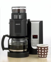 Give yourself complete ground control. Coffee is just better when its done from scratch, and this grinder/brewer offers all the settings for a first-class cup of joe. Just grind your favorite coffee beans then brew at one of three strength settings. One-year limited warranty. Model KM7000.