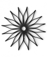 Flower power-equip your space to entertain in ease & style. This flower-shaped trivet is the perfect for keeping the cool with hot dishes. The flexible design shortens or expands depending on the size of the pot, so your table is always protected and your presentation is always in bloom.