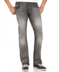 Gray matters. Take a break from the standard blues with these jeans from Marc Ecko Cut & Sew.