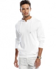 Light on fabric but heavy on style, this hoodie from Calvin Klein is an ideal summer layer.