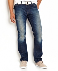 These heavily washed jeans from Nautica bring hip style that won't fade.