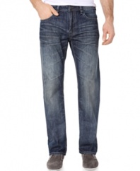 Gain some interest. Whisker detailing on these Buffalo David Bitton jeans add appeal to any casual outfit you create.