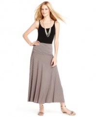 Chic stripes give INC's maxi skirt added graphic pop. Wear it with a tank top or try it as a sophisticated strapless dress for night!