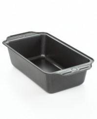A classic shape for a whole variety of comfort foods, this heavyweight loaf pan does dinner and dessert just right. It features a scratch-resistant nonstick coating and oversized handles that ensure a strong, confident grip. Limited lifetime warranty.