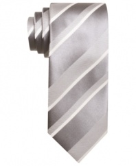 Stripe it rich. This tie from Alfani RED adds a note of classic sophistication to the modern man's dress wardrobe.