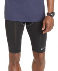 From track to field, court to street, start your workout right with Nike's moisture-wicking compression shorts, designed for a snug athletic fit that's perfect for layering or on their own.