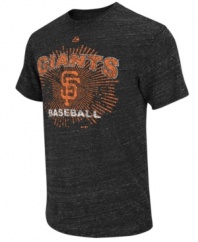 Score a home run in your casual wardrobe -- this San Francisco Giants fashion tee from Majestic steps up to the plate and knocks it out of the park.