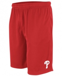 Get a leg up on the competition with these Philadelphia Phillies team shorts from Majestic.