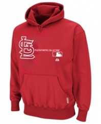 Be prepared for extra innings. Make sure you stay warm so you can cheer on your St. Louis Cardinals through the whole baseball game with this Therma Base MLB hoodie from Majestic.
