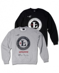 Simplify your style with the laid-back look of this graphic sweatshirt from LRG.