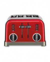 The stunning retro red speaks for itself, creating a bright and lively atmosphere in a kitchen full of style. You're golden with the precision of this toaster, which has bagel, defrost and pre-heat settings, along with a LCD countdown timer. 3-year warranty. CPT-180MR.