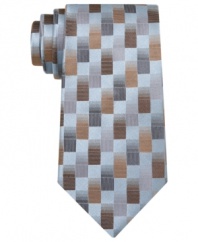 Square off in your wardrobe. This John Ashford tie brings a sophisticated pattern into play.