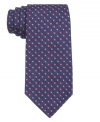 A subtle pattern gives way to standout style. Keep it fresh with this DKNY silk tie.