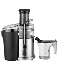 Whole fruits are no big deal for a powerful juicer with a large 3 feed tube that accommodates ingredients of all sizes. Equipped with a high and low speed, this healthy addition is perfect for soft and hard vegetables & fruits. 1-year warranty. Model JB001CM.