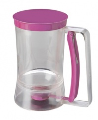 Pour with precision-simply add batter and pull the handle of this dispenser for mess-free prep of cupcakes, pancakes and more. Long gone are the days of spooning out batter, getting your hands sticky and cleaning up drips and spills because this dispenser puts batter in its place for picture perfect presentation. 10-year warranty.