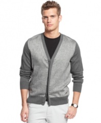 Always on-trend, this cardigan from Calvin Klein adds hip style to your casual look.
