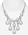 Make a sparkly statement with this multi drop necklace from Lora Paolo. Wear it to enliven a basic neckline or slip it over something silky to fancy-up your favorite frock.