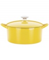 Classic good looks and outstanding performance put this covered dutch oven at the front of its class. Famed chef Mario Batali introduces the beauty of cast iron into your kitchen with a versatile addition that heats up fast, retains heat like a pro and eliminates hot spots that burn foods. The durable enameled finish requires no seasoning and is easy to clean-just pop in the dishwasher! Limited lifetime warranty.