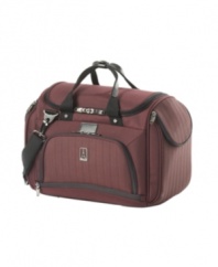 A lighter construction and fashion-forward design put you on the fast track to your destination. An attractive herringbone trim combines with durable ballistic nylon, which features reinforced carrying points, for a deluxe tote that is the perfect quick trip companion! Limited lifetime warranty.