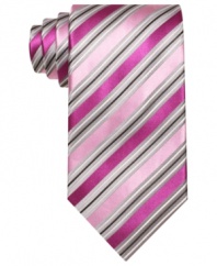 The perfect antidote to any solid shirt, this striped tie from Club Room wakes up your workday.