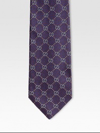 Signature GG pattern woven in superior Italian silk.About 3.1 wideSilkDry cleanMade in Italy
