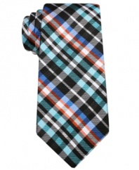 Your 9-to-5 got you down? Pick up a plaid attitude with this skinny tie from Ben Sherman.