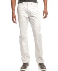 Toss a changeup into your casual wardrobe. These slub twill pants from Sean John are the right remix.