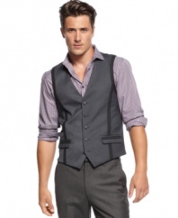 Tailor made. This vest from INC International Concepts polishes off your edge.