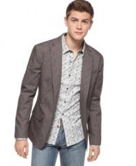 Show off your unique style with this blazer from Sons of Intrigue with an intricate vine design.
