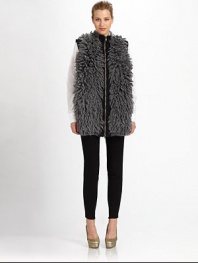 Warm, textural mohair faux-fur, tailored in a long, chic silhouette.Stand collarSleevelessZip frontAbout 28 from shoulder to hem61% mohair/31% polyamide/8% woolDry cleanMade in Italy of imported fabricModel shown is 5'9½ (176cm) wearing US size 4. 