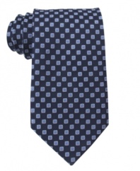 With fine geometric details, this Nautica tie helps you add subtle texture to any tailored combination.