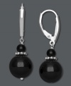 Simply refined and classically elegant, these onyx (4-10 mm) bead earrings offer just a touch of glamour to any dress, whether casual or formal. Set in brilliant sterling silver. Approximate drop: 1-1/2 inches.