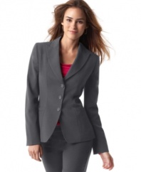 Keep it simple and smart in T Tahari's three-button fitted blazer.