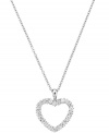 Clearly chic. Embellished with dazzling clear cubic zirconias (3/8 ct. t.w.), CRISLU's children's heart pendant necklace makes the perfect present for your little one. Crafted in sterling silver over platinum. Approximate length: 13 inches + 1-1/2 inch extender. Approximate drop: 5/8 inch.