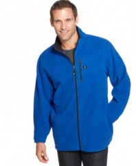 Zip up in a layer of soft comfort with Izod's warm full-zip fleece- perfect on its own or layered underneath a jacket. (Clearance)