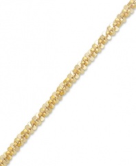 Multi-faceted style! This pretty anklet features a faceted link chain in 14k gold. Approximate length: 10 inches.